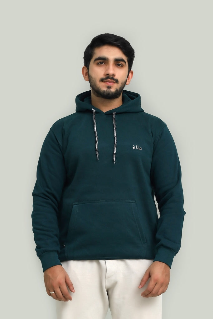 Basic Embroidered Hoodie Essential - Zinc