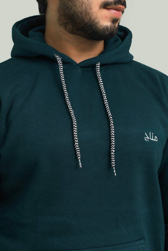 Basic Embroidered Hoodie Essential - Zinc